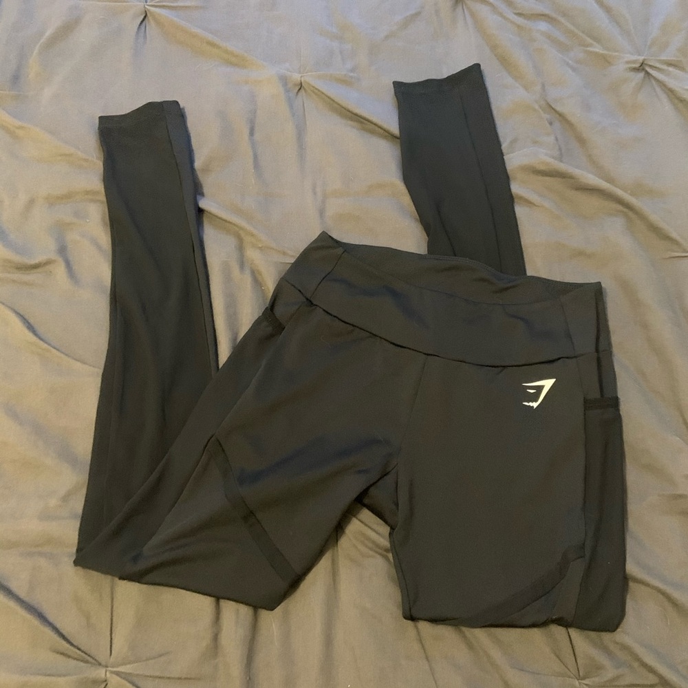 Gymshark black leggings mesh detail M
